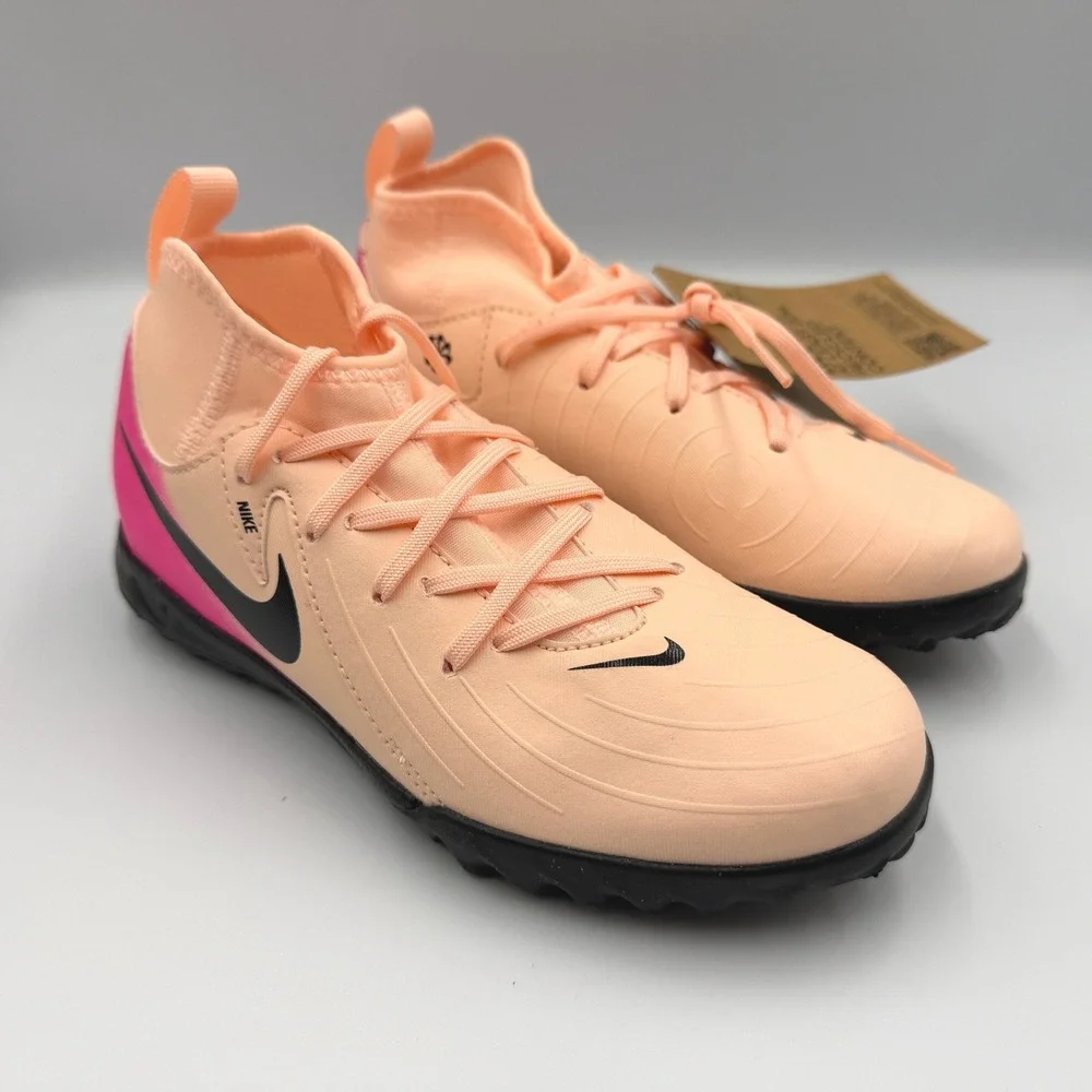 Nike Phantom Luna II Academy TF Kids 1.5Y Peach Pink Turf Soccer Cleats **NEW**
